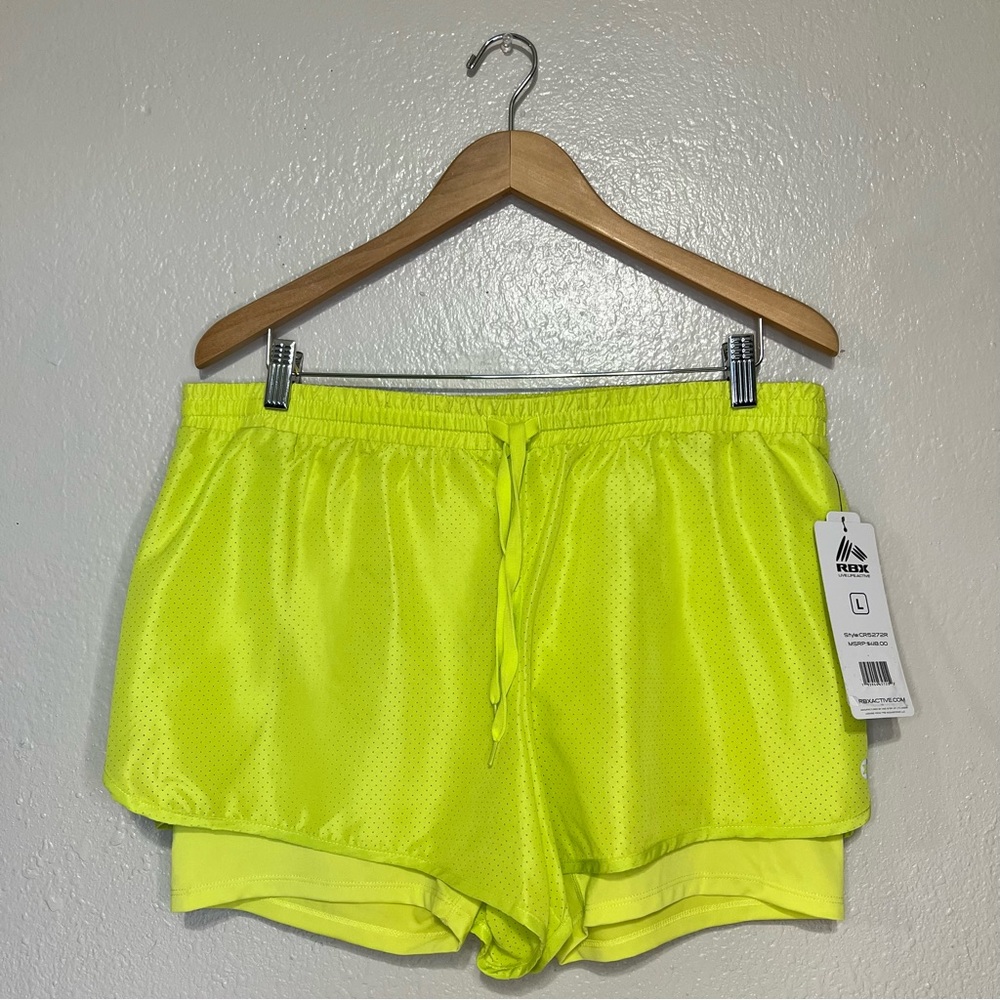 Reebok Womens Training Shorts L Slim Inner Brief Lined Running Sport